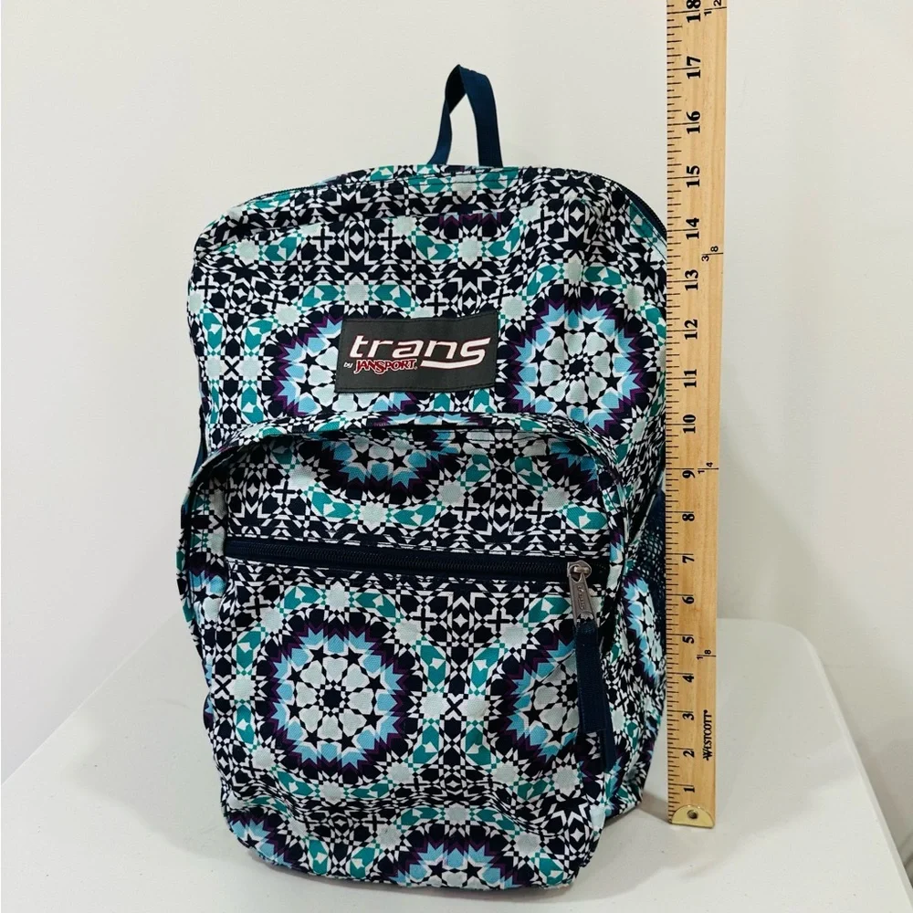 Trans By Jansport Supermax Laptop Backpack Bag,‎ Blue, Purple, Aqua, Pattern